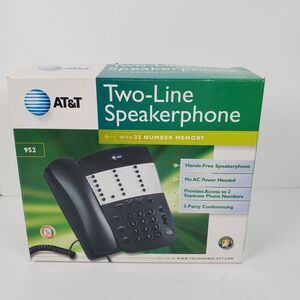 AT&T 952 Two-Line Corded Speakerphone with Caller ID 32 Number Memory